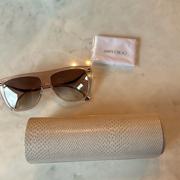NWOT Jimmy Choo Sunglasses with Case and Branded Lens Cleaning Cloth - Picture 15 of 15